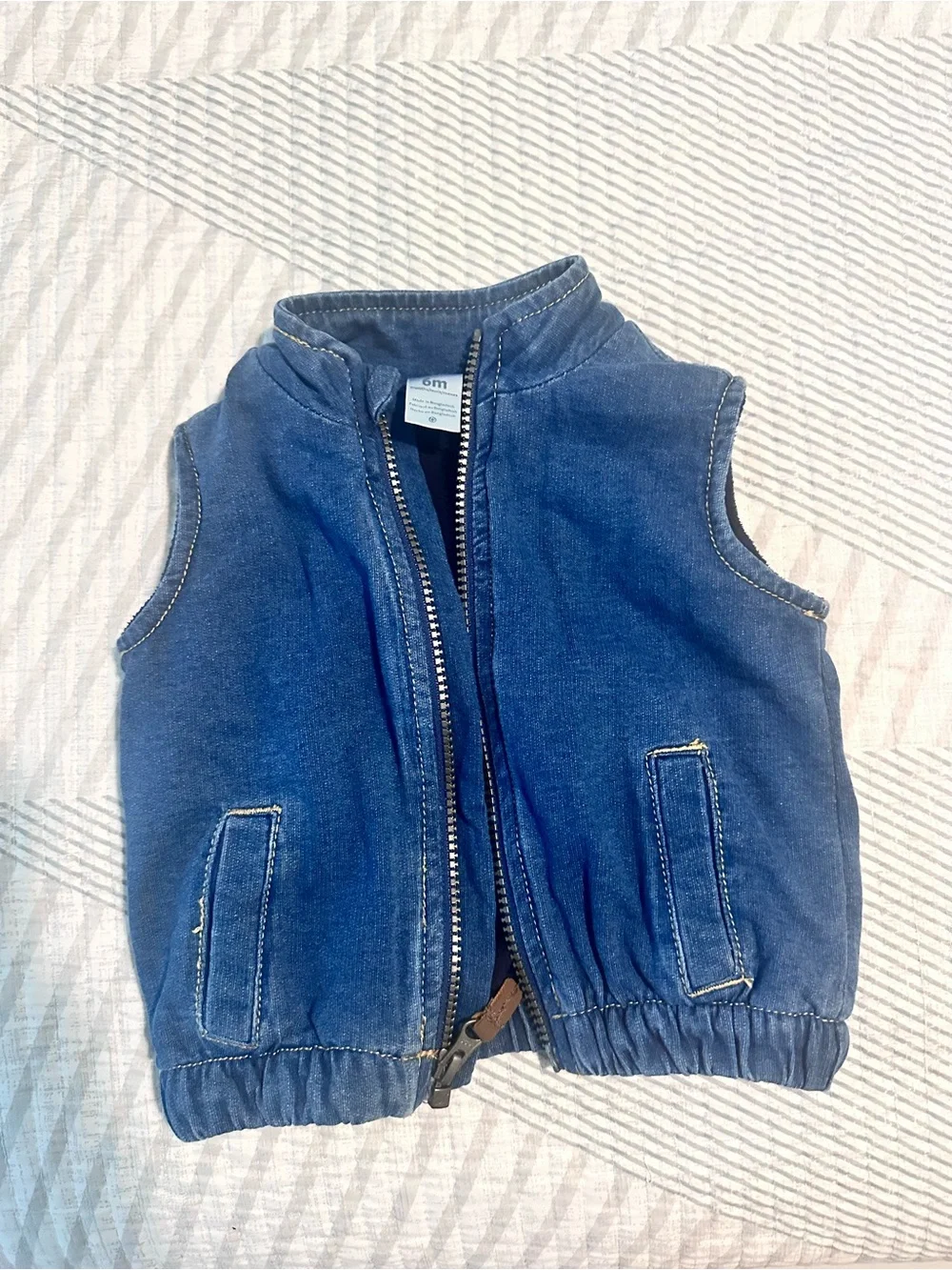 Carter's Blue Denim Toddler Vest - Zipper Front